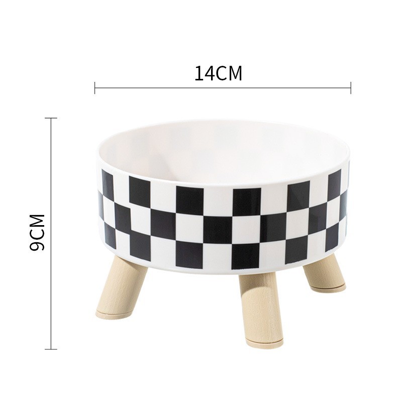 Tazón para mascotas Tazón para gatos anti-volcado Tazón para perros de acero inoxidable para mascotas Cuello para gatos Tazón para pies altos Juego de comida para perros Nuevo estilo transfronterizo