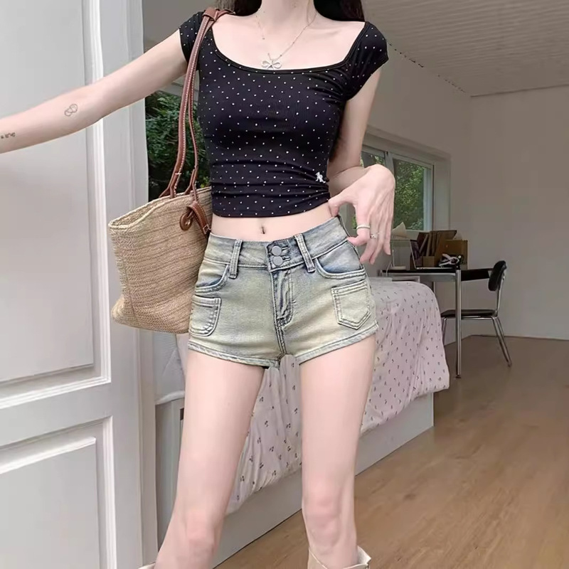 2026 Hot Girl Retro Denim Ultra-Short Shorts Women's Summer High-Waisted Tight Hot Pants Low-Rise Sexy Hip-Hugging Pants 2026 Hot Girl Retro Denim Ultra-Short Shorts Women's Summer High-Waisted Tight Hot Pants Low-Rise Sexy Hip-Hugging Pants