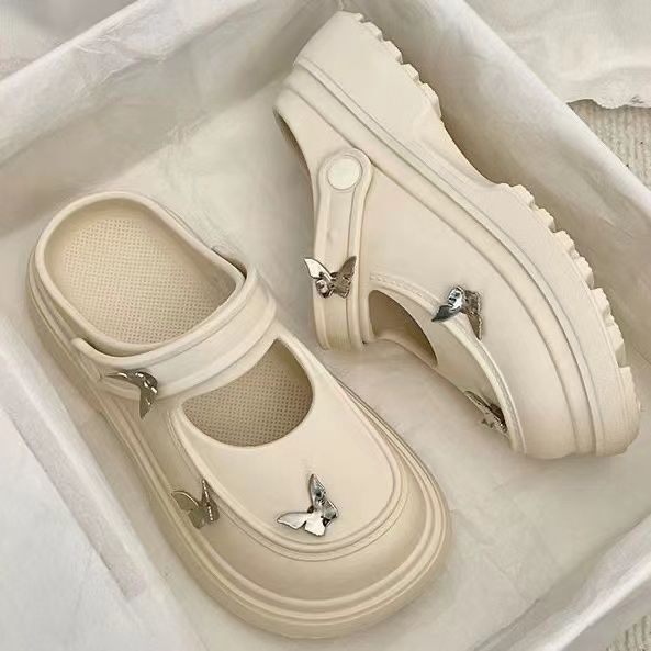 [9050 people's collection] explosions EVA super soft muffin baotou butterfly hole shoes women's summer 2025 wear