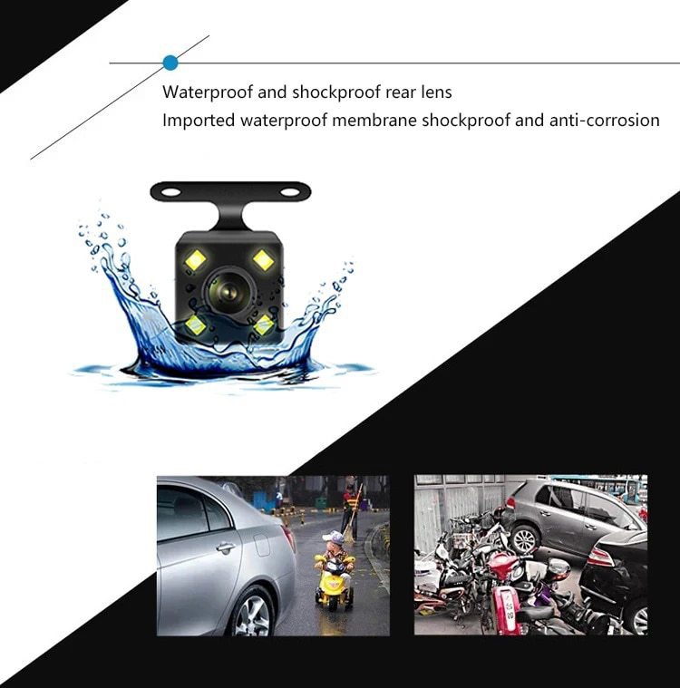High-Definition 1080P Three-Camera Dashcam with Front and Rear Dual Recording, Reversing Image, Night Vision, Loop Recording, Cross-Border Bestseller