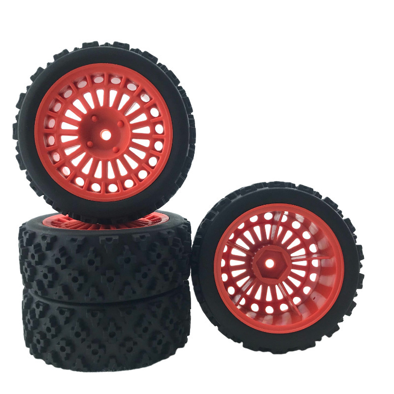 Pyfore Remote Control Model Car 1/10 Flat Rally Tire Diameter 65-80mm Coupler 12mm Pineapple Tire