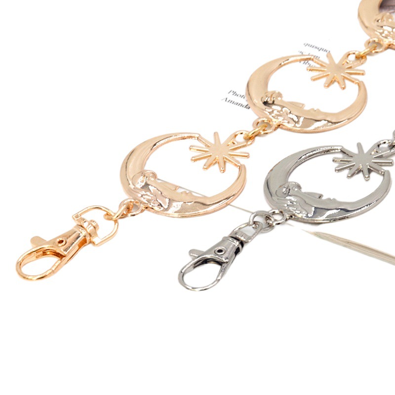 Europa y América Luna Estrella de la cadena de cintura de metal decoración de verano de las mujeres punk moda antiguo vestido de todo fósforo cinturón