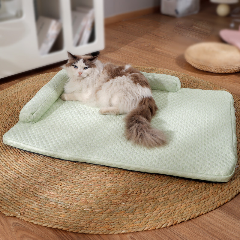 Venta al por mayor de mascotas, alfombrillas para gatos de verano, alfombrillas para perros, guaridas para gatos, camas para gatos, productos para nidos para perros transpirables universales