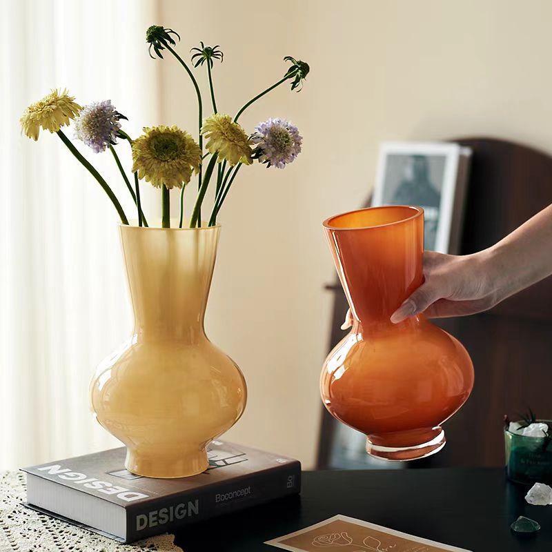 Decoración creativa de suelo sala de estar gran vaso de vidrio ligero de lujo nórdico vertical decoración de vasos de flores hidropónicas