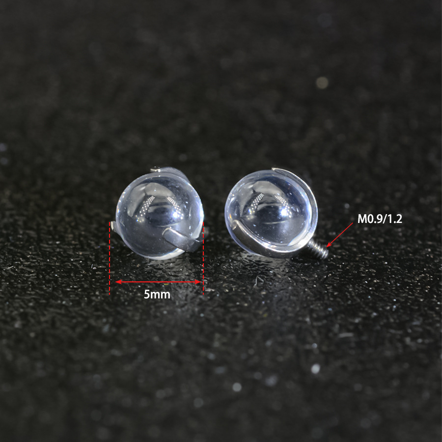 F136钛合金圆底拉花1.2/0.9牙球形唇钉耳钉配件极光球穿刺替换球
