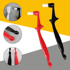 New plastic vertical and horizontal bone handle coffee machine cleaning brush elbow coffee brush brewing head cleaning brush coffee set