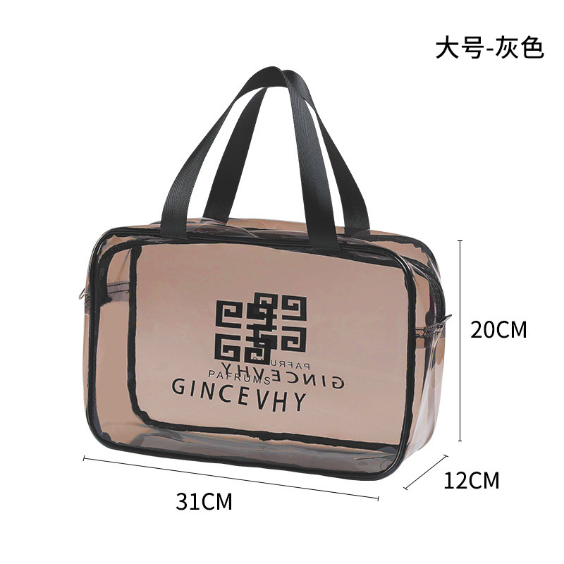 Bolsa de lavado impermeable bolsa de almacenamiento de cosméticos de viaje de gran capacidad sensación avanzada bolsa de lavado de PVC transparente portátil mujer