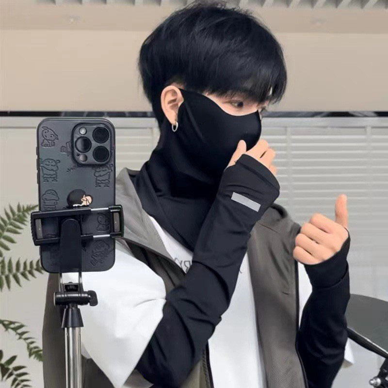 Facial elástico no orejas de verano máscara de protección solar de hielo de nylon máscara solar de cuello máscara solar transpirable