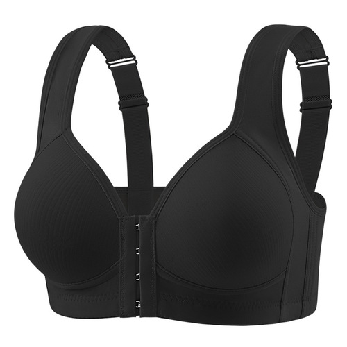 Front-fastening middle-aged and elderly full-cup bra without underwire, comfortable side-bra support, thin bra for shaping
