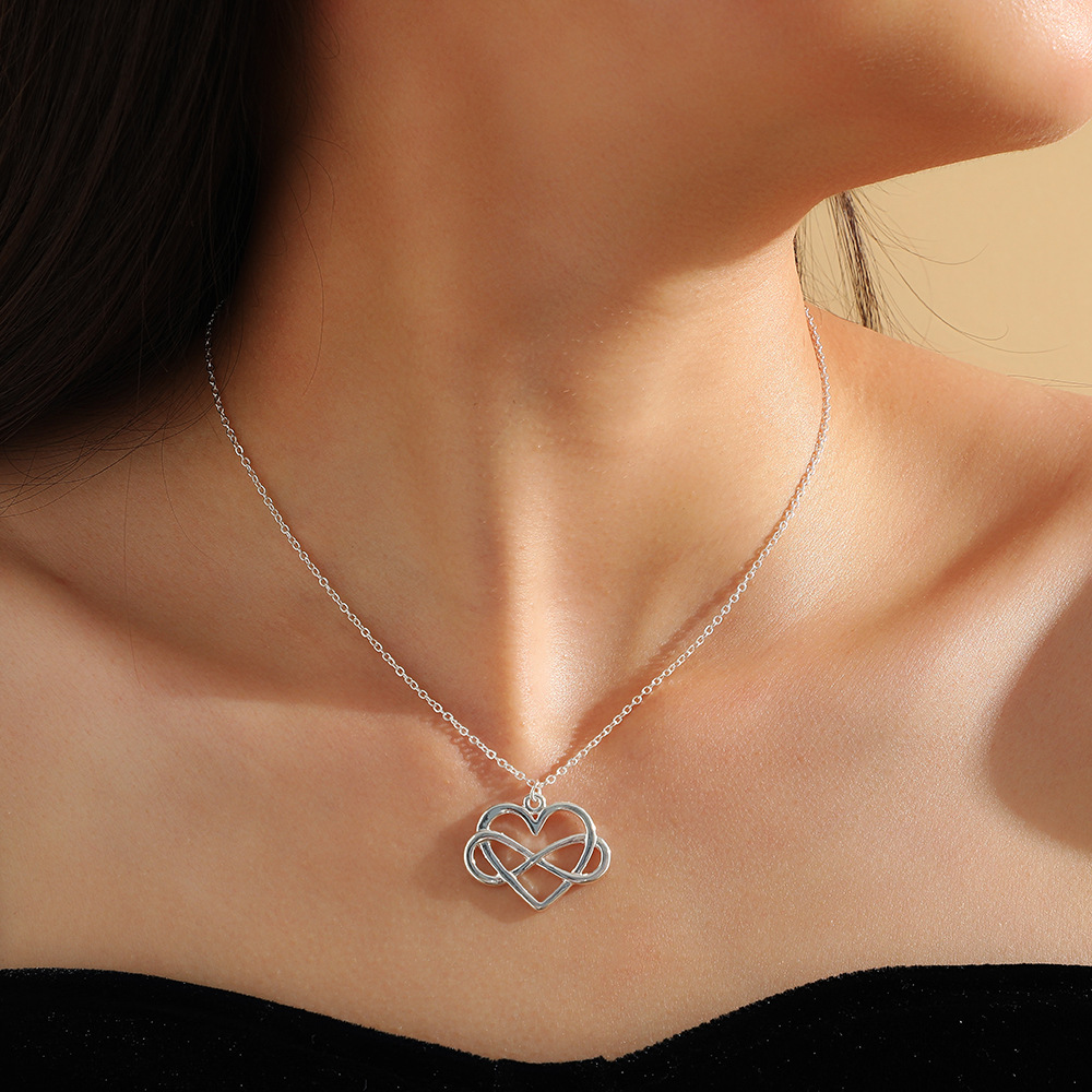 Simple Style Heart Shape Alloy Plating Pendant Necklace