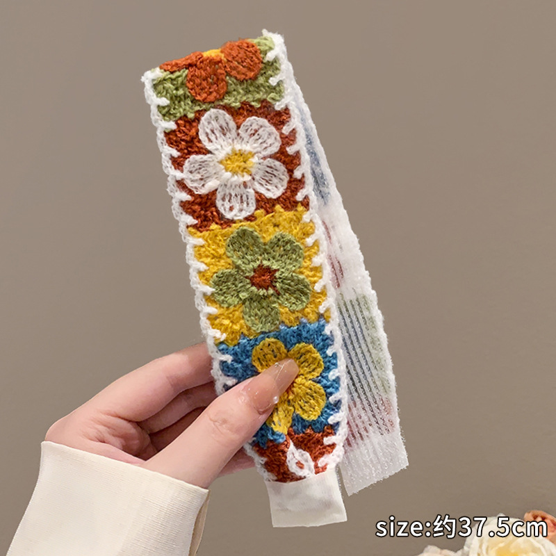 Retro francés velcro de punto para niños 2025 nuevo acabado de cabello de artefacto de la banda de cabello de niña dulce correa de cabello