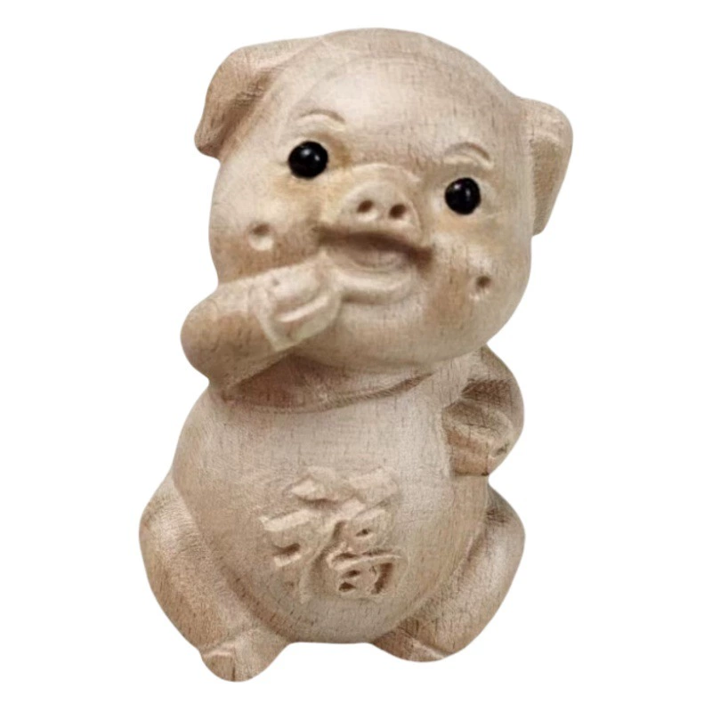 Оптовые деревянные ручки Зодиака кусочки живописные игрушки сувениры полный набор резьбы по дереву двенадцать украшений ремесел Зодиака