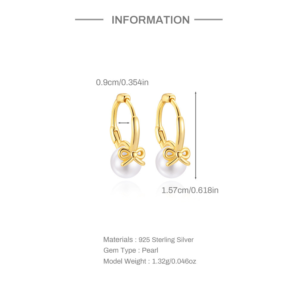 1 Pair 925 Sterling Silver Star Bow Knot Drop Earrings Earrings display picture 4