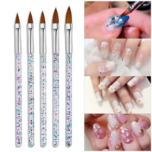 Nail Art Pen 5-Pack Crystal Pen Carving and Painting Set Crystal Nail Extension Manicure Tool Long Rod Painting Pen