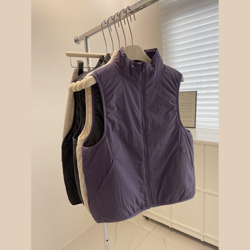 Wool Interlayer ~ Lightweight Stand-Up Collar Outer Vest for Women Korean Style Autumn and Winter Versatile Layered Warm Casual Vest