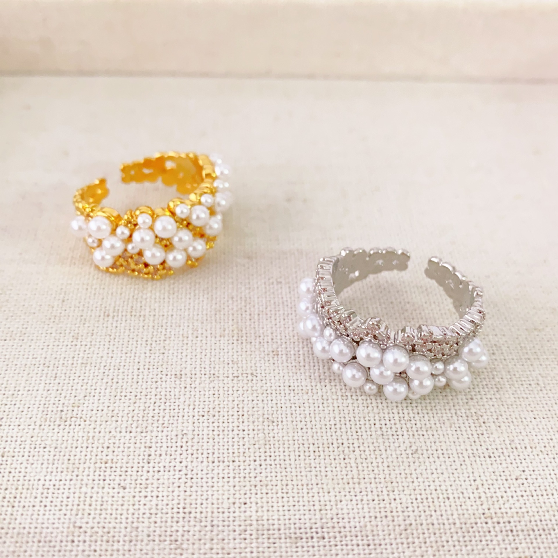 Small design stone inlay pearl
