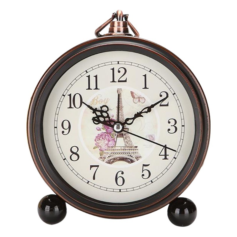 Venta caliente de Amazon Venta directa de fábrica Reloj de asiento retro Dormitorio Sala de estar Decoración Reloj despertador Decoración de moda Reloj despertador al por mayor