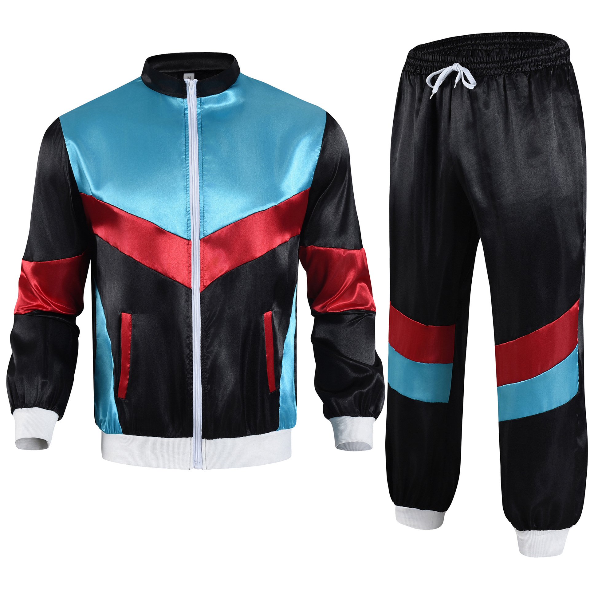 Черный плюс синий спортивный костюм