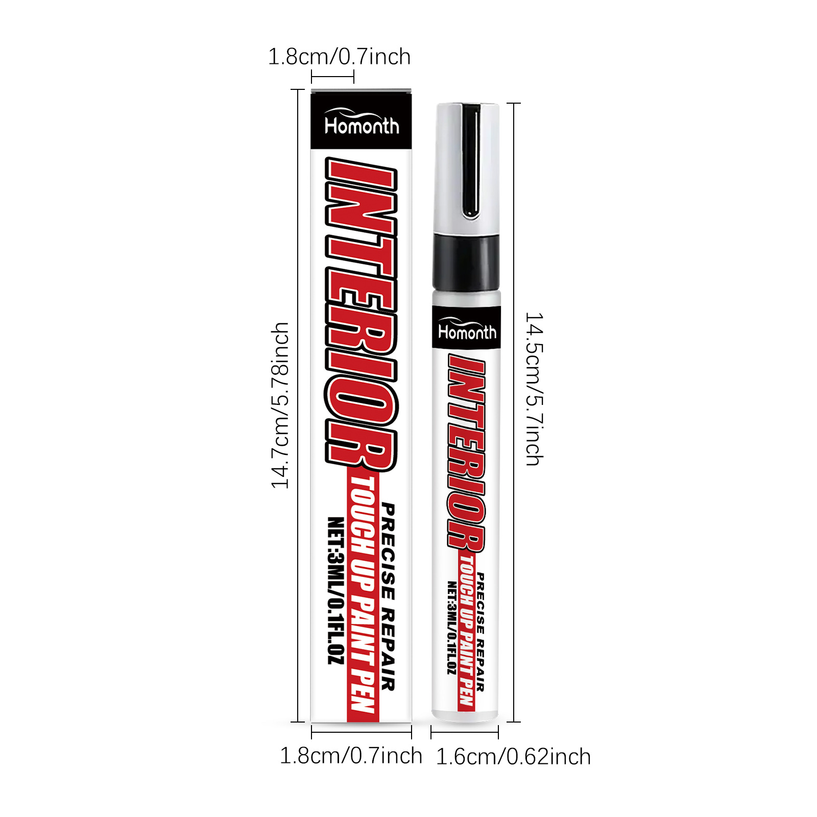 HOMONTH Car Touch-Up Paint Pen, for Car Body Scratch Repair, Paint Renovation, and Color Touch-Up
