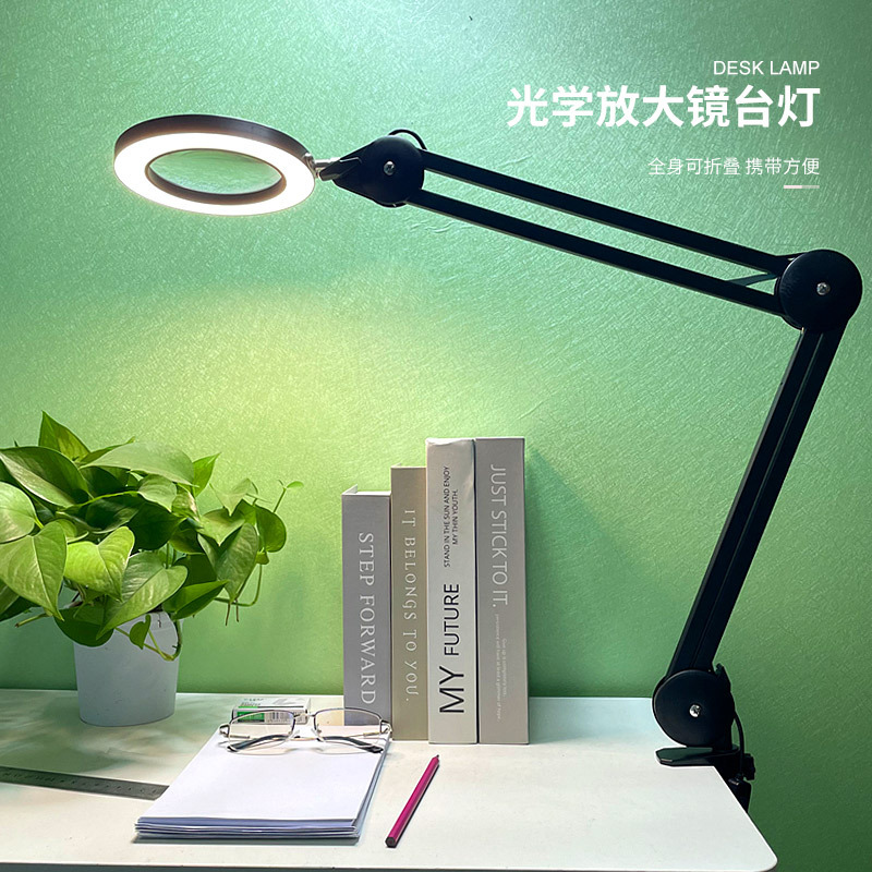 Amazon explosion models LED Eye protection repair magnifier Table lamp 8 Magnifying glass cosmetology Eyelashes Nail Lamp