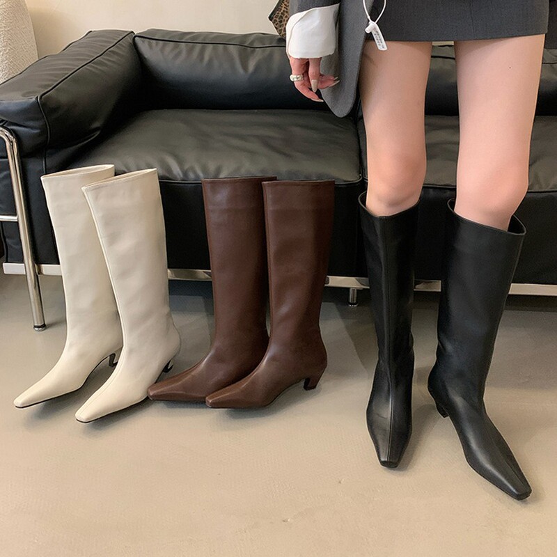 Super Slimming! Over-The-Knee Wide-Leg Slouch Boots, Knee-High Boots, Women's Boots, Kitten Heel, Leg-Shaping High Boots