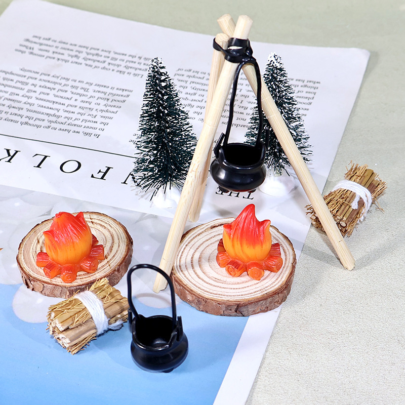 Miniature Landscape Simulation Outdoor Barbecue Camping Bonfire Stove Model Ornament DIY Handmade Hut Props Miniature Landscape Simulation Outdoor Barbecue Camping Bonfire Stove Model Ornament DIY Handmade Hut Props