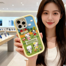 批发苹果16/15Promax硅胶手机壳立体可爱羽毛球KT猫iPhone14/13PM