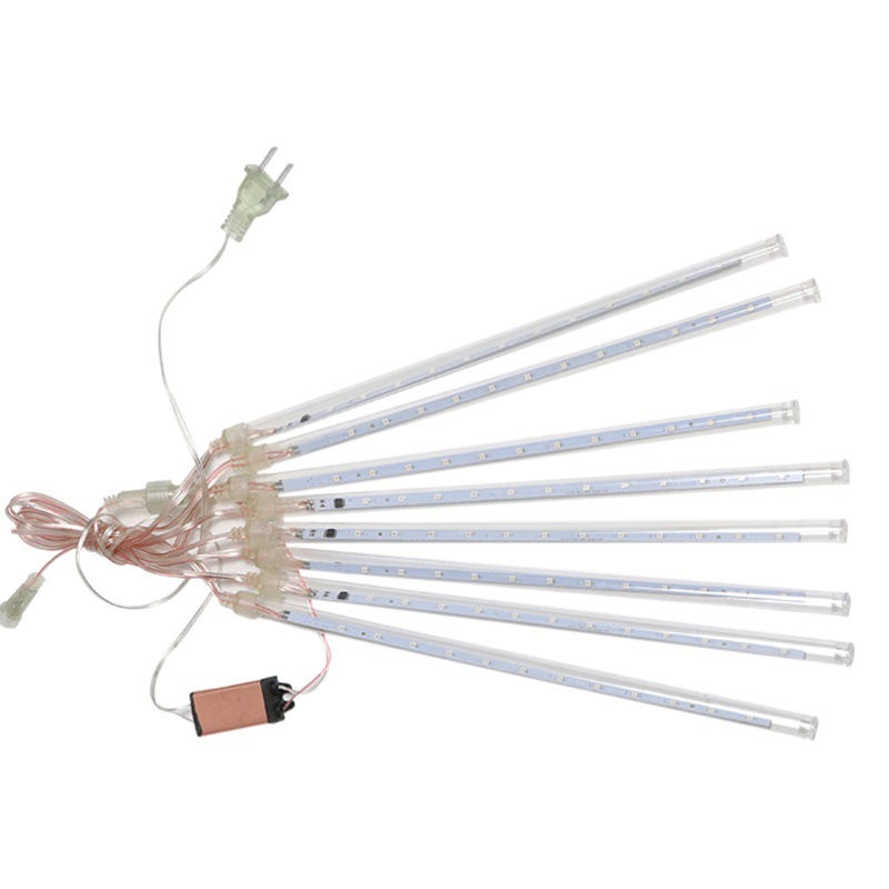Venta al por mayor plug-in lluvia de meteoros tira de luz parche lámpara de color tubo de cono de hielo Flujo de iluminación al aire libre decorativo luz de color meteoro Cadena de luz