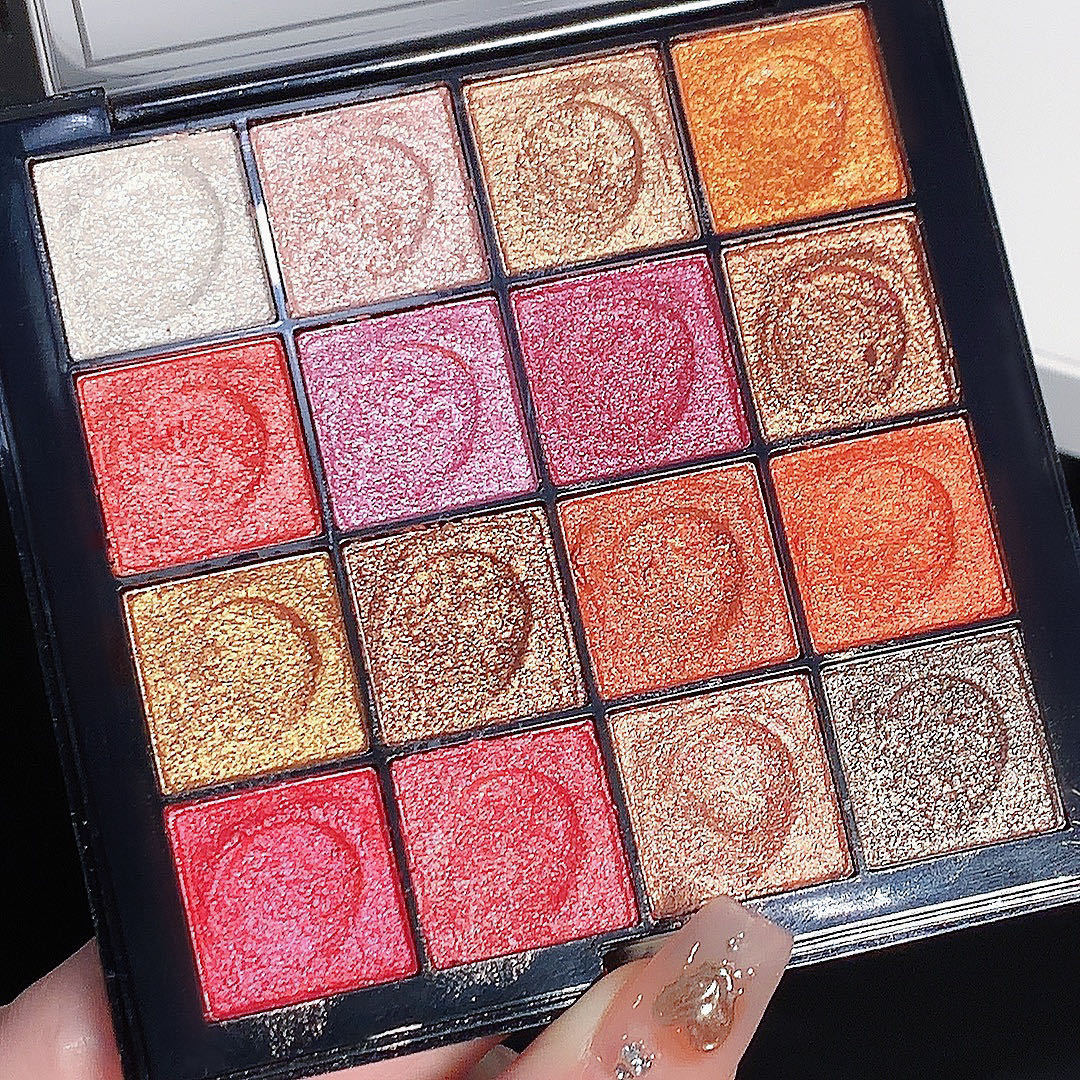 Tik Tok Net Red Mic 16 colores Sombra de ojos Sombra de ojos Sombra de ojos de pomelo Maquillaje de flor de durazno Sombra de ojos de color tierra Mermaid Ji Naranja