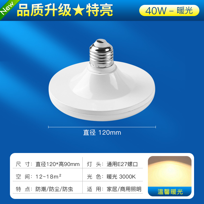 Bombilla LED transfronteriza de alta potencia, ultrabrillante, tipo UFO, luz blanca, para iluminación doméstica, con casquillo de rosca E27, lámpara de bajo consumo, venta al por mayor.