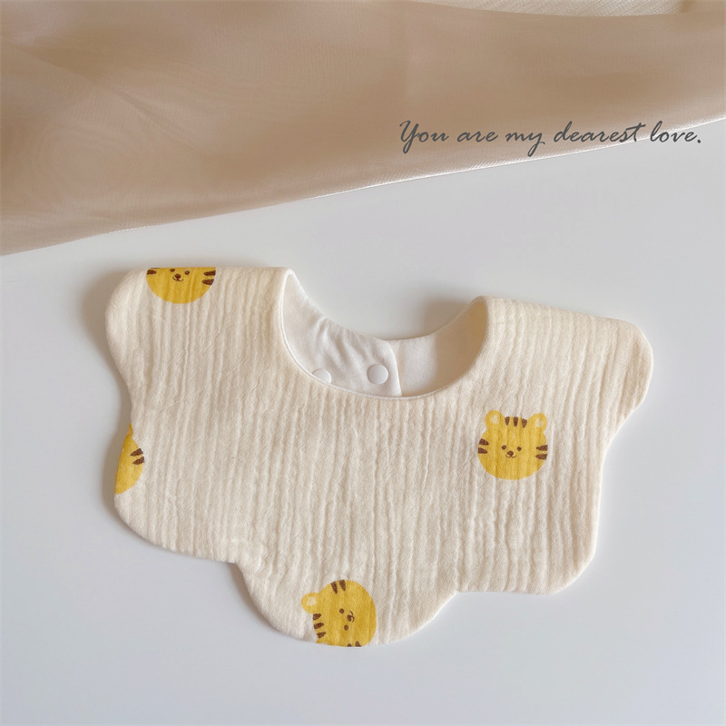 Babero de bebé de gasa de algodón babero del bebé impermeable escupir leche recién nacido babero ins primavera y verano