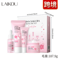 LAIKOU Cherry Blossom Skincare Gift Set 4-Piece Set Essence Cream Cleanser Eye Cream Hydrating Moisturizing Skincare