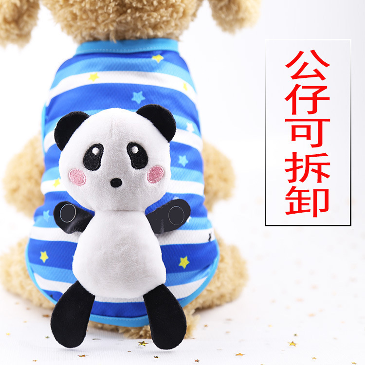 Chaleco-Panda muñeca rayas azules