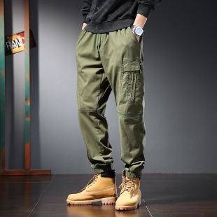 Large Size Men's Summer New Overalls Casual Pants Men's Japanese Style Loose Trendy Multi-Pocket Tooling Long Pants