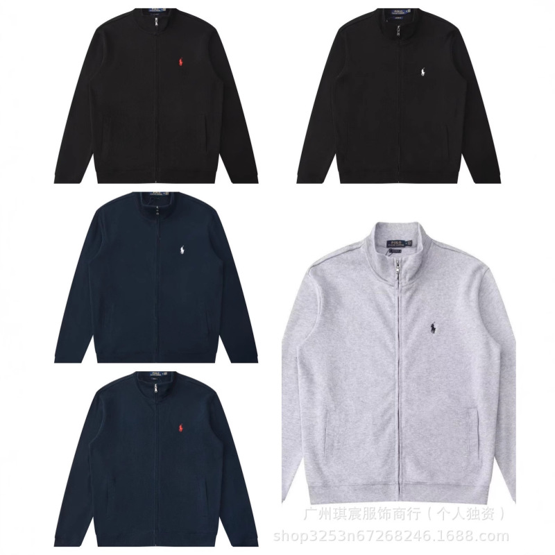 Cross-Border Export Paul Original Label Lf Stand Collar Zipper Women's Cardigan Jacket Couple Style Pony Embroidery Men's Loose Sweatshirt