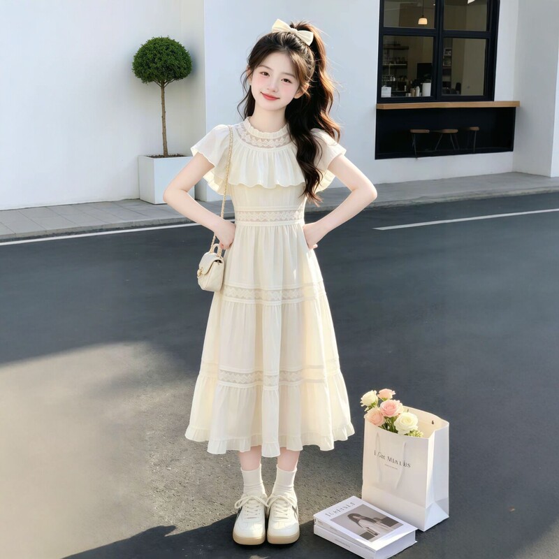 Girls' Summer Beautiful Dress, Super Stylish Streetwear Dress, Summer High-End Women's Style, 2026 New Children's Fashion Girls' Summer Beautiful Dress, Super Stylish Streetwear Dress, Summer High-End Women's Style, 2026 New Children's Fashion