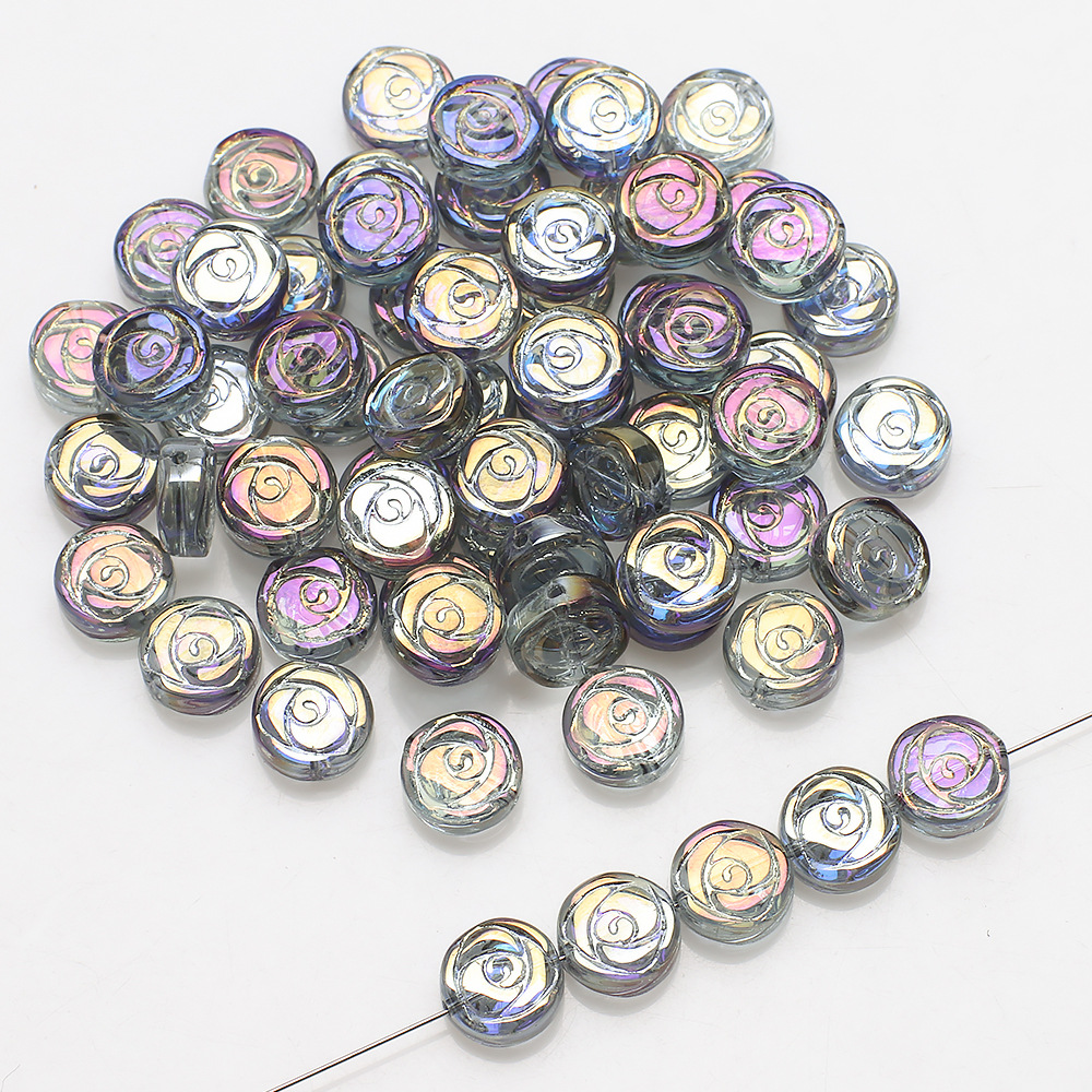 A Pack Of 30 Diameter 10mm Hole Under 1mm Glass Rose Beads display picture 6