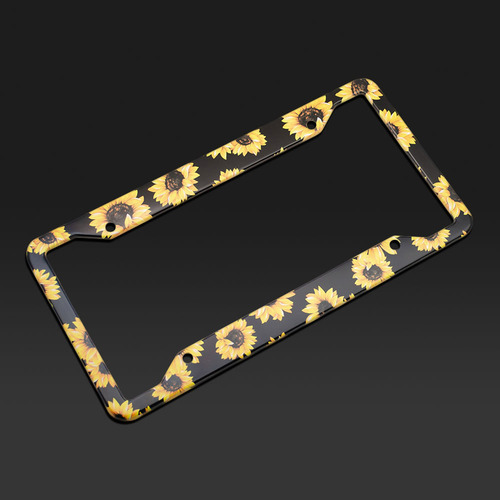 Manufacturer's direct-selling aluminum alloy license plate holder, US standard sunflower license plate frame, license plate frame, license plate holder
