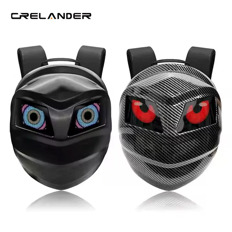 Crelander Black Knight backpack LED backpack motorcycle backpack display screen waterproof helmet cross -mirror