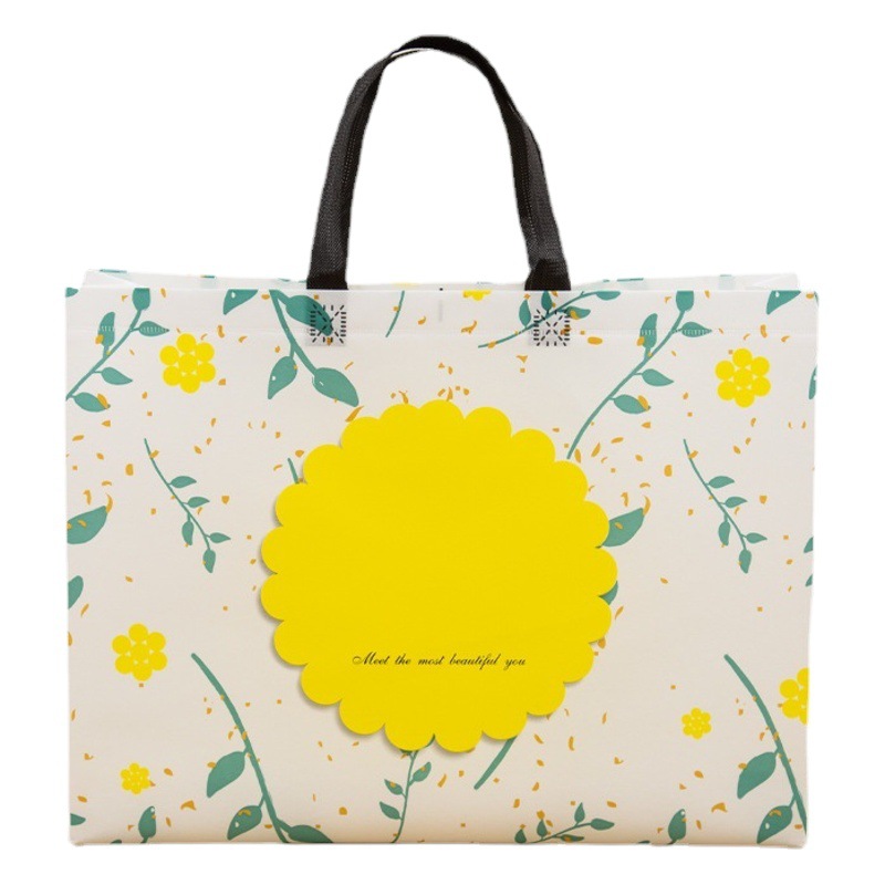 Girasol espesado recubierto bolso no tejido tienda de ropa bolso abrigo piel bolsa de compras publicidad bolsa de regalo