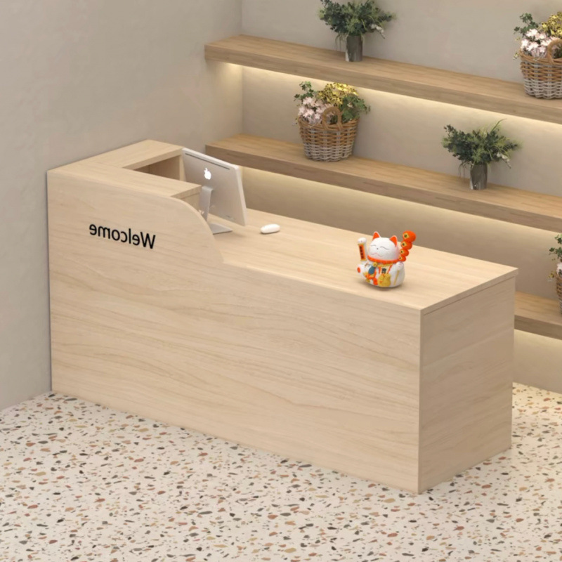 バーカウンター レジ カウンター テーブル 理髪店 コンビニ シンプル モダン ショップ 小型フロント レセプションデスク|undefined