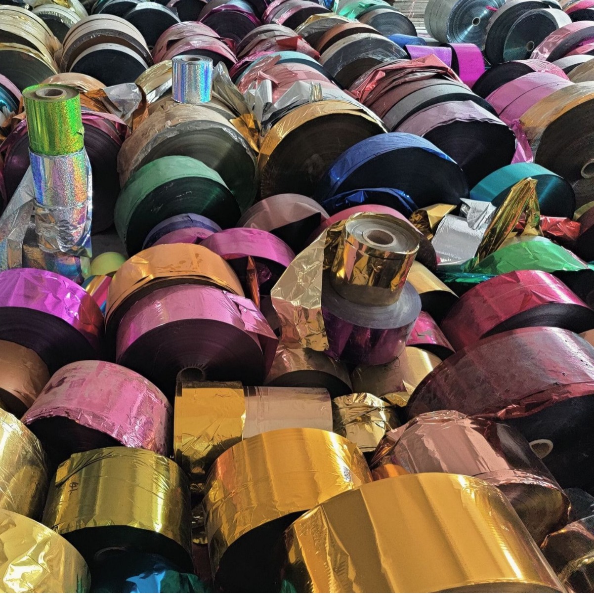 淡铜玫瑰金香槟银亮膜深红铝膜亮片纸橘红橙色幻彩纸条