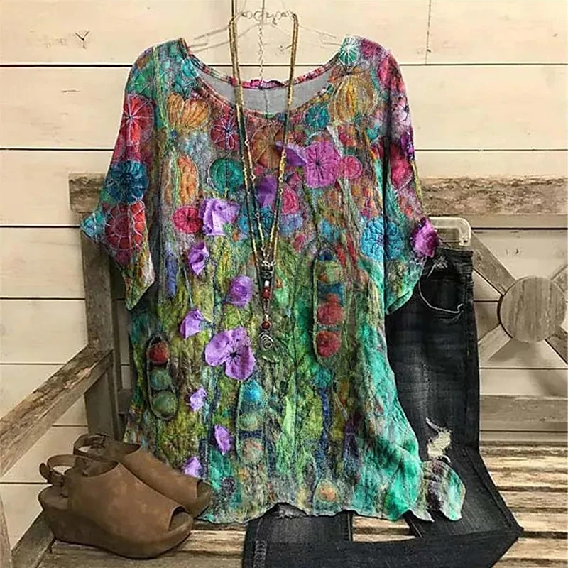 Floral T-shirt Casual Wear