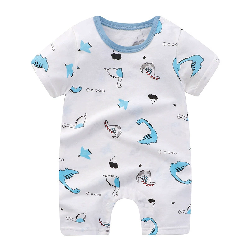 Short-Sleeve Baby Romper Summer Bodysuit, Newborn Girls, Thin Lightweight, 59–90 cm