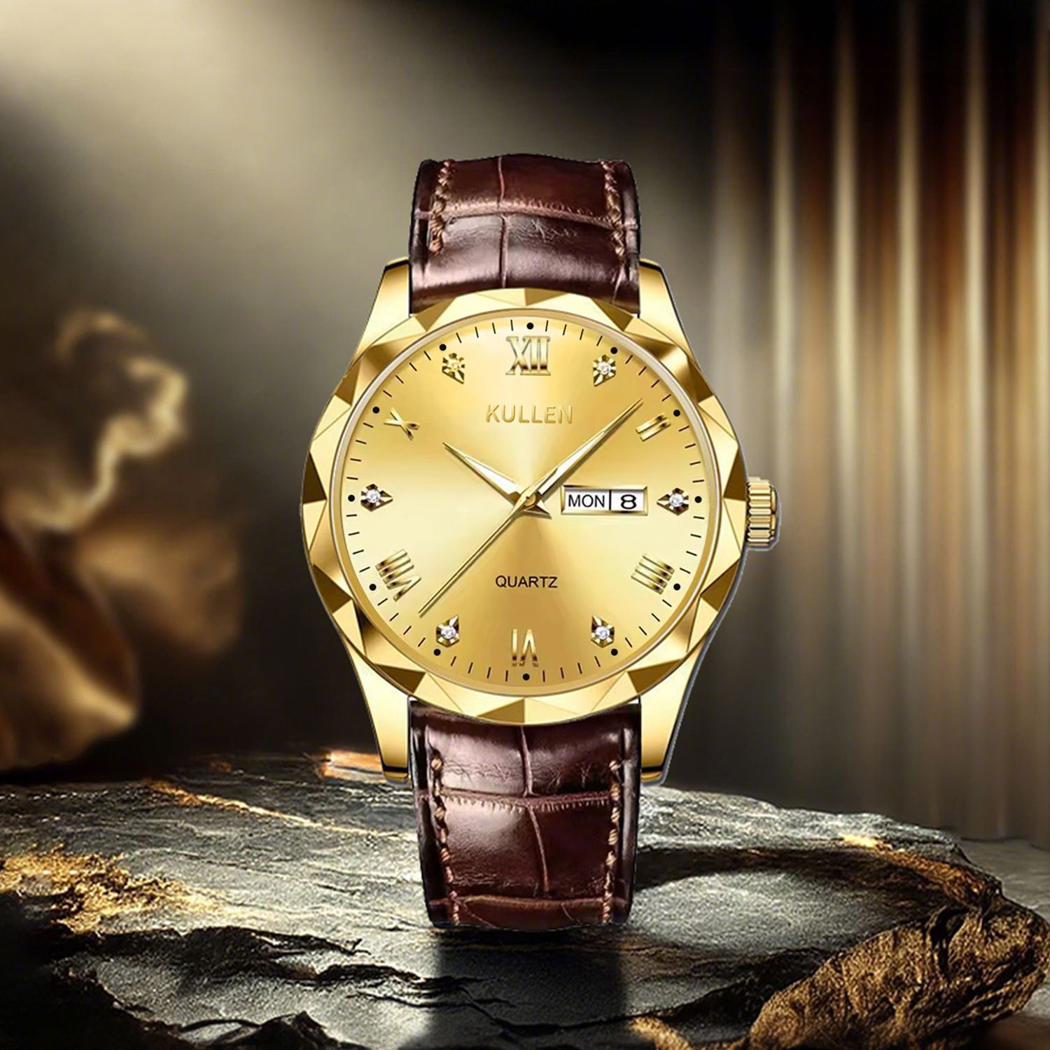 Marca suiza ultra delgada impermeable comercial calendario de relojes de hombre relojes de cuarzo fabricantes de comercio exterior en vivo un agente