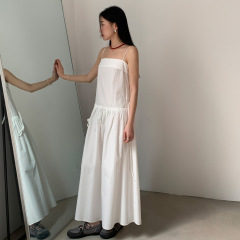 6UP春夏新款韓系吊帶連衣裙2025廣州13行極簡慵懶風長裙chic91072