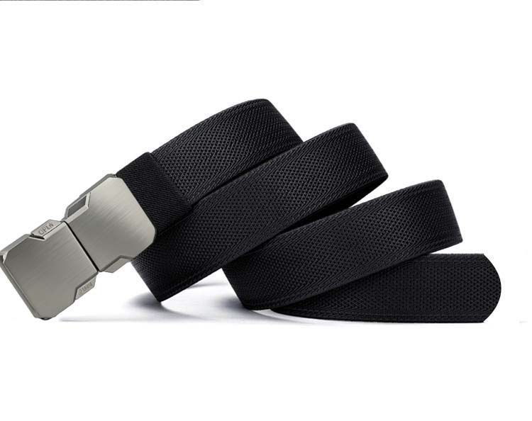 Cross-border Men's Nylon Canvas Tactical Belt with Elastic Webbing and Buckle for Outdoor Training and Casual Wear