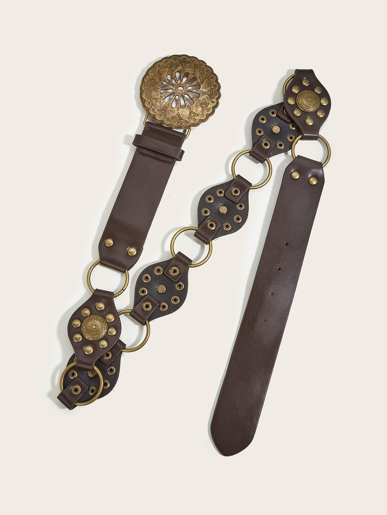 Retro Belt Flower Metal Plating Women's Leather Belts display picture 1