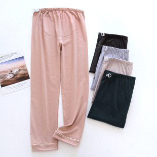 Knitted Cotton Maternity Pants Spring and Autumn Large Size Solid Color Maternal Home Pajama Pants Adjustable Abdominal Pants Winter Maternity Pants