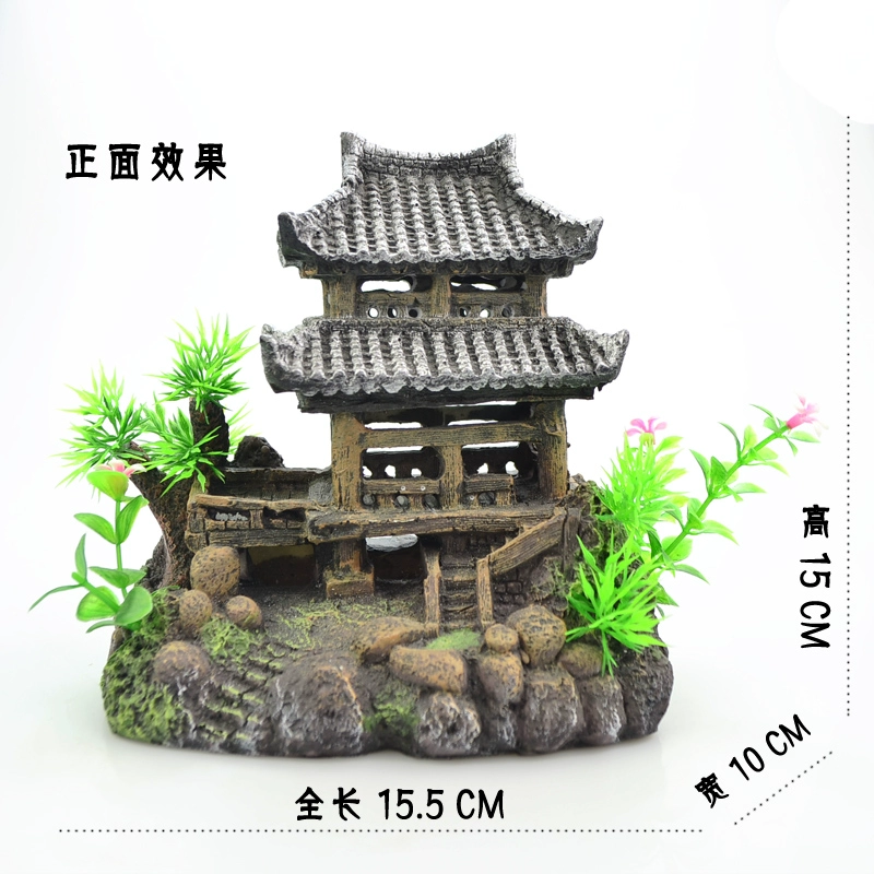 鱼缸草缸造景假山装饰水族箱摆件沉船飞机战 舰潜水艇躲避屋佛像